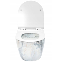 Závesné WC MAXMAX Rea CARLOS RIMLESS - dekor kameňa granit + Duroplast sedátko slim