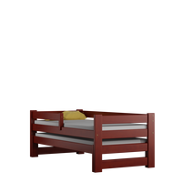 NA SKLADE: Detská posteľ z masívu PAVLÍK TRIO - 190x80/180x80 cm - bezfarebný lak + 2 matrace + zábrana