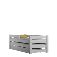 NA SKLADE: Detská posteľ z masívu PAVLÍK TRIO - 190x80/180x80 cm - bezfarebný lak + 2 matrace + zábrana