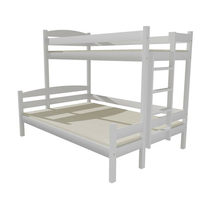 Detská poschodová posteľ s rozšíreným spodným lôžkom z MASÍVU 200x90cm bez šuplíku - PPS001