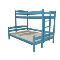 Detská poschodová posteľ s rozšíreným spodným lôžkom z MASÍVU 200x90cm so zásuvkou - PPS001