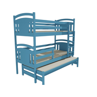 Detská poschodová posteľ s prístelkou z MASÍVU 200x80cm bez šuplíku - PPV006