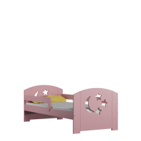 NA SKLADE: Detská posteľ z masívu LOMI bez šuplíka - 160x80 cm - bezfarebný lak + odnímateľná bariéra + matrac kokos / molitan