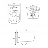 Závesné WC MARGO RIMLESS - biele + Duroplast sedátko slim