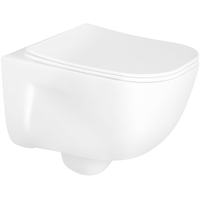 Závesné WC MARGO RIMLESS - biele + Duroplast sedátko slimplus