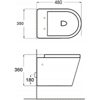 Závesné WC RICO RIMLESS - biele + Duroplast sedátko slimplus