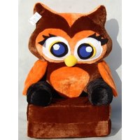 Detské plyšové rozkladacia kresielko sovička - hnedé