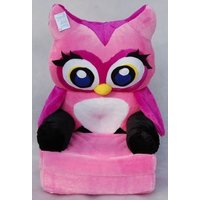 Detské plyšové rozkladacie kresielko SOVIČKA - ružové