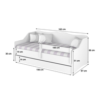 NA SKLADE: Detská posteľ s prístelkou LULLU 160x80cm - dub sonoma II. - bez zábran + matrac do prístelky