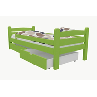 SKLADOM: Detská posteľ z MASÍVU 200x90cm bez šuplíku - M01 - zelená