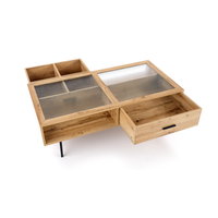 Konferenčný stolík CONSTANTINE - dub prírodný / kov - so zásuvkami