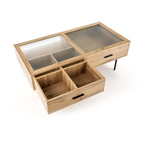 Konferenčný stolík CONSTANTINE - dub prírodný / kov - so zásuvkami