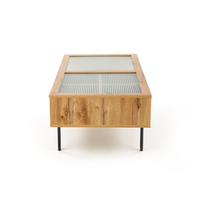 Konferenčný stolík CONSTANTINE - dub prírodný / kov - so zásuvkami