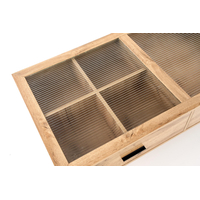 Konferenčný stolík CONSTANTINE - dub prírodný / kov - so zásuvkami