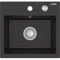 Kuchynský granitový drez MILO - 43,5 x 41 cm - čierny slzičkový, 6505441000-76