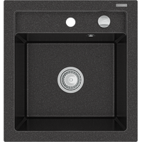 Kuchynský granitový drez VITO - 52 x 49 cm - čierny slzičkový, 6503521000-76