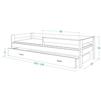 Detská posteľ so zásuvkou HUGO V - 160x80 cm - modro-biela