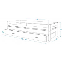 Detská posteľ so zásuvkou HUGO V - 190x80 cm - modro-biela