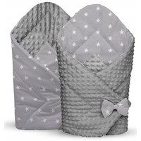 Obojstranná zavinovačka pre bábätká 80x80 cm PREMIUM - Malé biele hviezdičky so šedou Minky