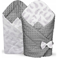 Obojstranná zavinovačka pre bábätká 80x80 cm BABYMAM PREMIUM - Pierka so sivou Minky