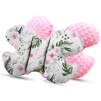 Obojstranné hniezdočko (kokon) pre bábätko - BABYMAM PREMIUM set 7v1 - Kvety v záhrade s ružovou Minky