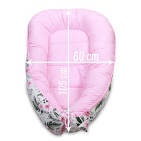 Obojstranné hniezdočko (kokon) pre bábätko - BABYMAM PREMIUM set 7v1 - Kvety v záhrade s ružovou Minky