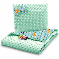 Detská deka do kočíka s vankúšikom a motýlikom - PREMIUM set 3v1 - Škandinávsky les s mätovou Minky