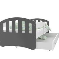 Detská posteľ so zásuvkou HAPPY - 200x90 cm - bielo-šedá