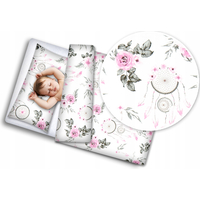 Detské bavlnené obliečky do postieľky 135x100 cm BABYMAM PREMIUM - Lapače snov a kvety