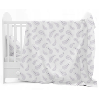 Detské bavlnené obliečky do postieľky 120x90 cm PREMIUM - Pierka s bielou