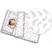 Detské bavlnené obliečky do postieľky 120x90 cm PREMIUM - Pierka s bielou