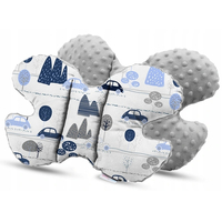 Detská deka do kočíka s vankúšikom a motýlikom - PREMIUM set 3v1 - Retro autíčka so sivou Minky