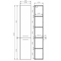 Kúpeľňová vysoká skrinka CERSANIT - STĹPIK LARA - BIELA 150X30 (S926-007-DSM)