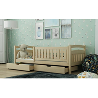 Detská posteľ z masívu borovice TARY so zásuvkami - 200x90 cm - prírodná