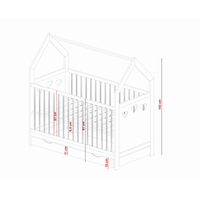 Detská Domčekové postieľka BLANKA so zásuvkou - 140x70 cm - biela / ružová