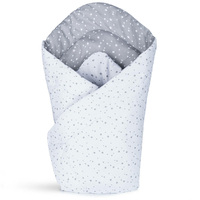 Obojstranná zavinovačka pre bábätká 80x80 cm BABY - Biele a šedé hviezdičky
