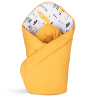 Obojstranná zavinovačka pre bábätká 80x80 cm BABY - Mesto / žltá