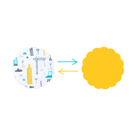 Obojstranná zavinovačka pre bábätká 80x80 cm BABY - Mesto / žltá