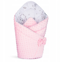 Obojstranná zavinovačka pre bábätká 80x80 cm BABY - srneček so svetlo ružovou Minky