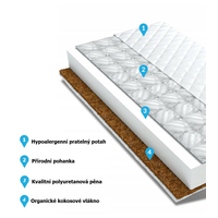 Detský matrac MAX RELAX kokos / pena / pohánka - 15 rozmerov