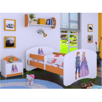 Detská posteľ bez šuplíku 160x80cm PRINC A PRINCEZNA - oranžová