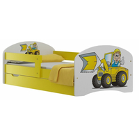 SKLADOM: Detská posteľ so zásuvkami ŽLTÁ VÍLA 180x90 cm - biela + ľaliová