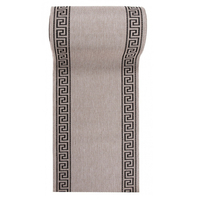 Sisalový PP behúň GREEK - svetlo hnedý / čierny - 100x100 cm