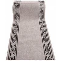 Sisalový PP behúň GREEK - svetlo hnedý / čierny - 100x100 cm