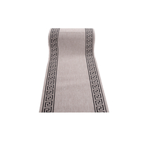 Sisalový PP behúň GREEK - svetlo hnedý / čierny - 100x100 cm