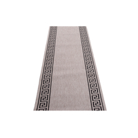 Sisalový PP behúň GREEK - svetlo hnedý / čierny - 100x100 cm