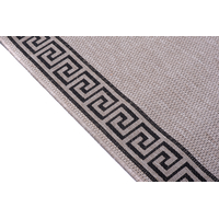 Sisalový PP behúň GREEK - svetlo hnedý / čierny - 100x100 cm