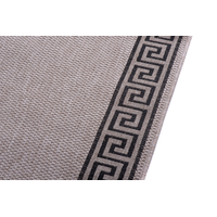 Sisalový PP behúň GREEK - svetlo hnedý / čierny - 100x100 cm