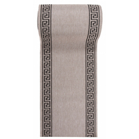 Sisalový PP behúň GREEK - svetlo hnedý / čierny - 100x100 cm