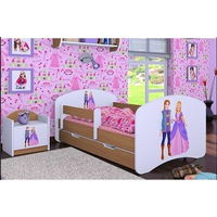 Detská posteľ so zásuvkou 180x90cm PRINC A PRINCEZNA - buk